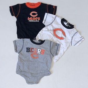 NFL Team Apparel by Reebok - Bears Football Baby Onesie Set of 3 - 6-9 Months